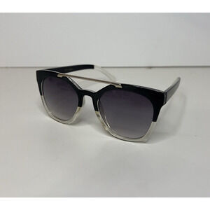 Women's Betsey Johnson Sunglasses Two Tone Black & Clear Plastic